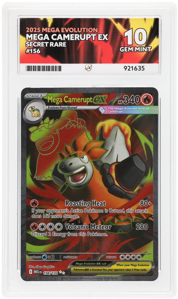 MEGA CAMERUPT EX SECRET RARE 156/132 MEGA EVOLUTION ACE 10