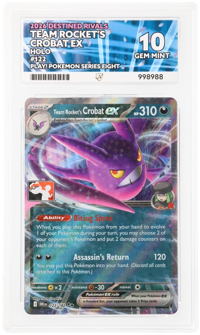 Team Rocket's Crobat ex - Destined Rivals - 122/182 - Holo - Play! Pokemon Series Eight ACE 10