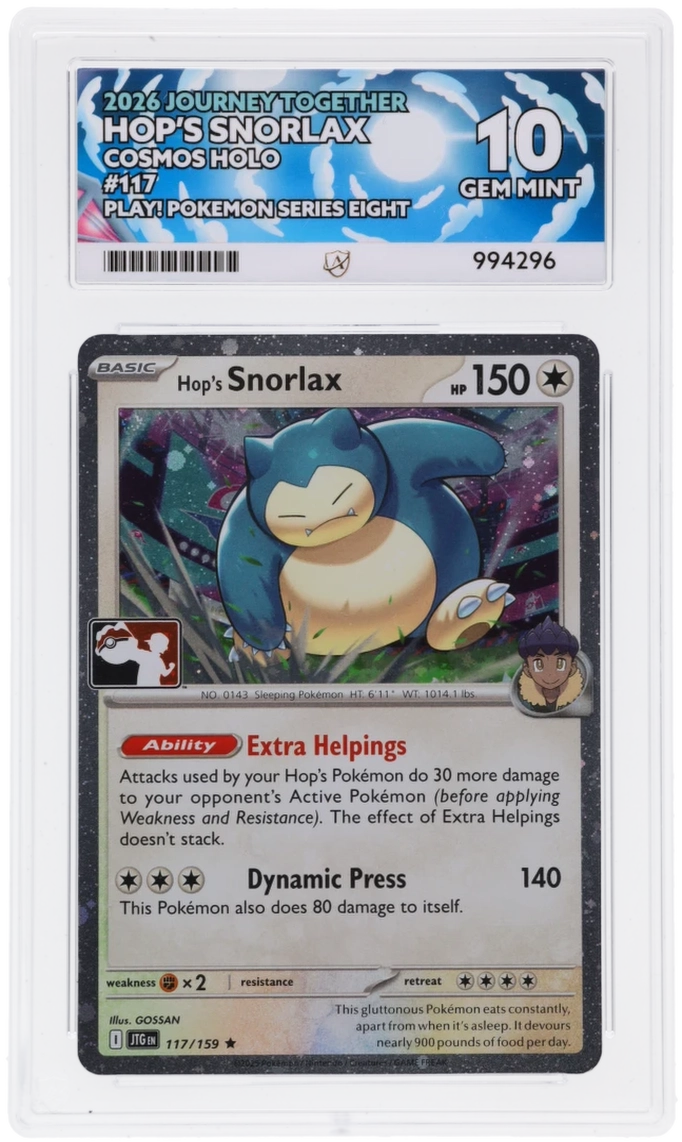 Hop's Snorlax - Journey Together - 117/159 - Cosmos Holo - Play! Pokemon Series Eight ACE 10