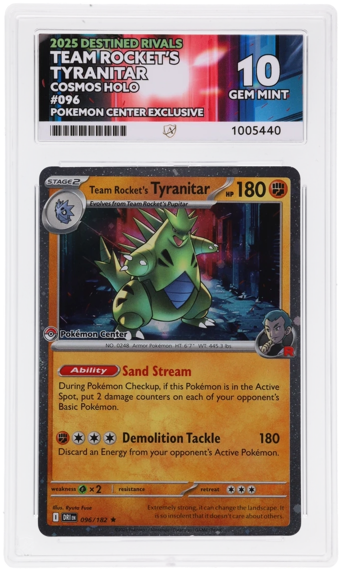 Team Rocket's Tyranitar - Destined Rivals - 096/182 - Cosmos Holo - Pokemon Center Exclusive ACE 10